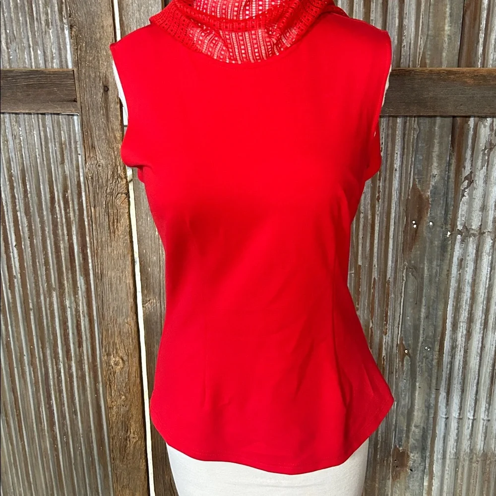Gracia Vibrant Red Top with Cape Detail - Picture 4 of 9